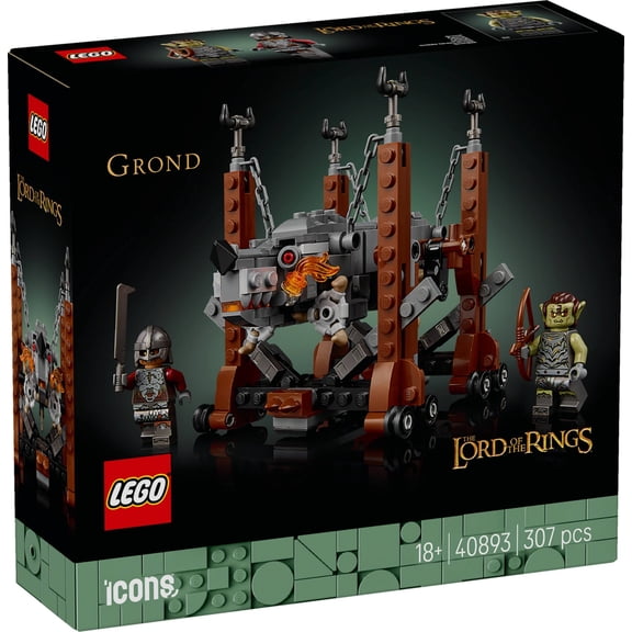 LEGO Icons The Lord of the Rings Grond  307-Piece Buildable Battering Ram Display Model with 2 Orc Minifigures, Collectible Middle-earth Decor Gift for Adults  40893