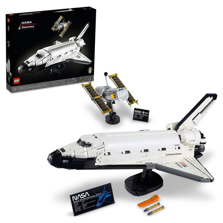 LEGO Icons NASA Space Shuttle Discovery 10283 Model Building Kit for  Adults, Spaceship Collection with Hubble Telescope, Space Toy Gift Idea