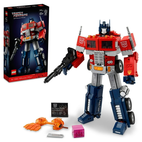 LEGO Icons Optimus Prime 10302 Transformers Figure, Collectible 2-in-1 Robot and Truck Model Building Kit for Adults, Great Gift Idea