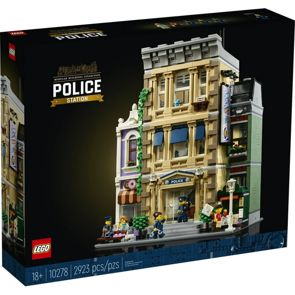 LEGO Icons Police Station 10278 Large Construction Set, Collectible Model Kits for Adults to Build, Modular Buildings Collection