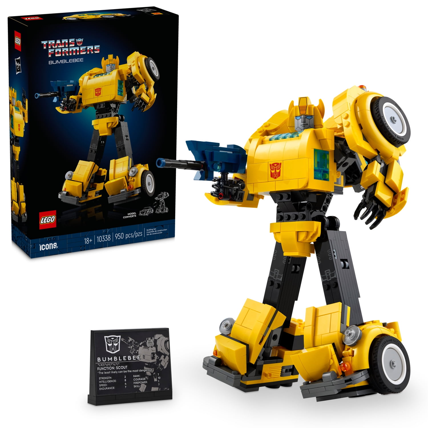 LEGO Icons Transformers Bumblebee Yellow and Black Collectible Building Set