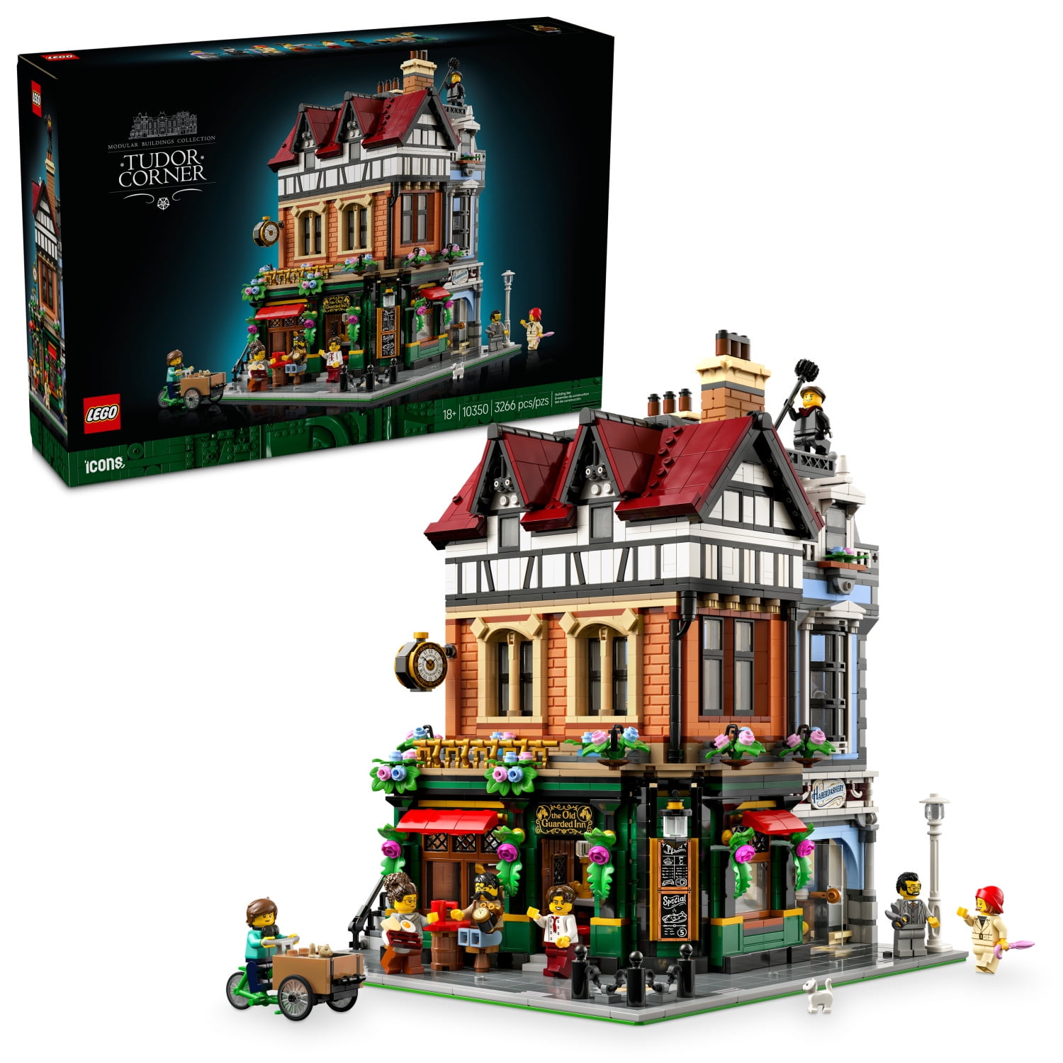 LEGO Icons Tudor Corner Building Set for Adults 18+ - DIY Miniature House Kit - Collectible Mini House Building Set for Men and Women - Crafting Gift for Adults -  10350