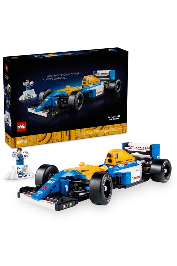 Icons Williams Racing FW14B & Nigel Mansell F1 Model Car Kit - Building Set for Adults, Ages 18+ - F1 DIY Craft for Display - Birthday Gift Idea - 10353
