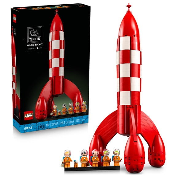 LEGO Ideas Tintin Moon Rocket - Building Set for Adults, Ages 18+ - Collectible Kit for Fans - Bedroom, Home Office Decor - Gifts for Comic Lovers - 21367