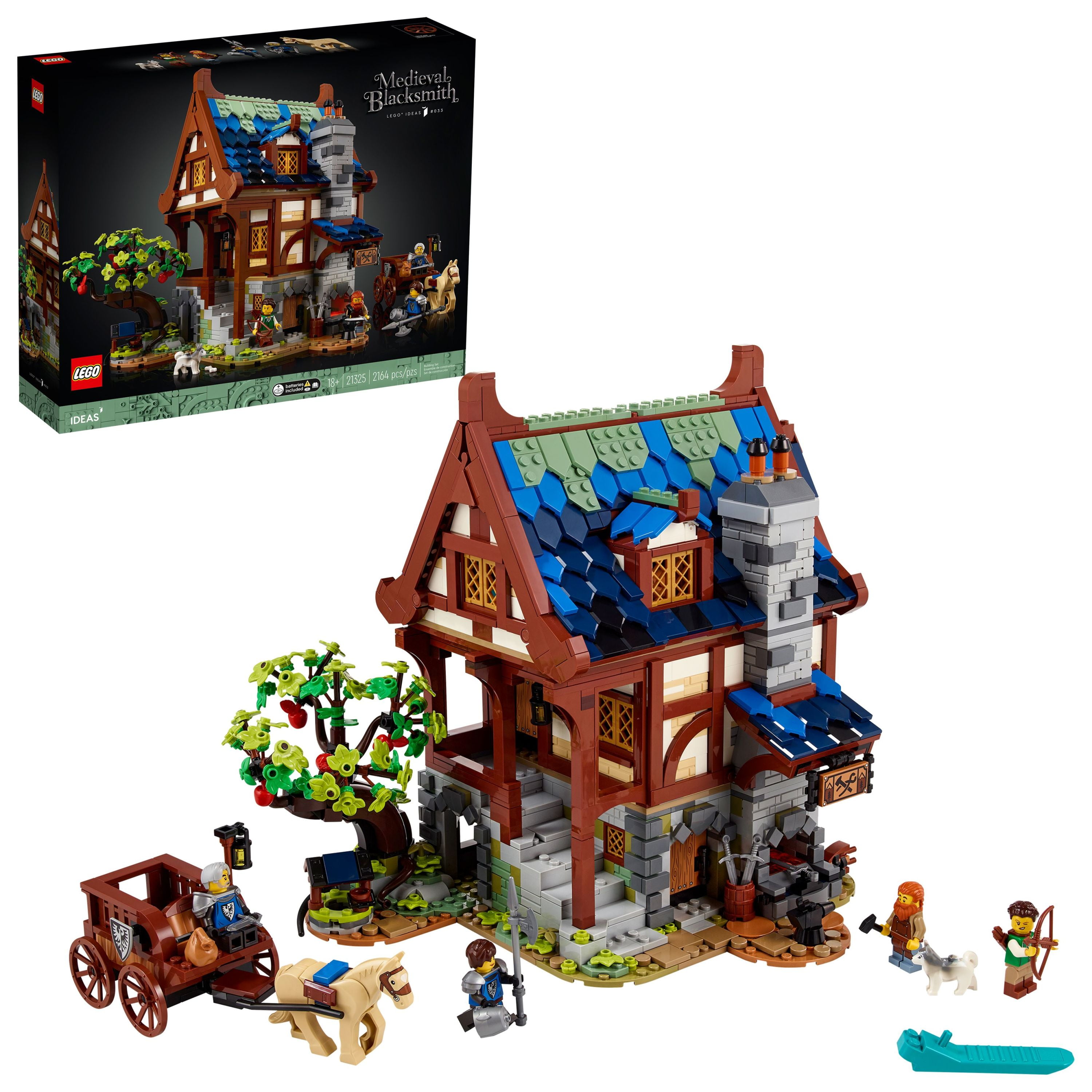LEGO Ideas Medieval Blacksmith 21325 Building Set, Model Kit for Adults to  Build, Collectible Display House with Workshop, Home Décor Gift Idea 