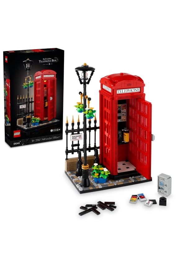Ideas Red London Telephone Booth and Cell Phone Holder for Build and Display - London Souvenir Gift for Adults - Home or Office Dcor - 21347