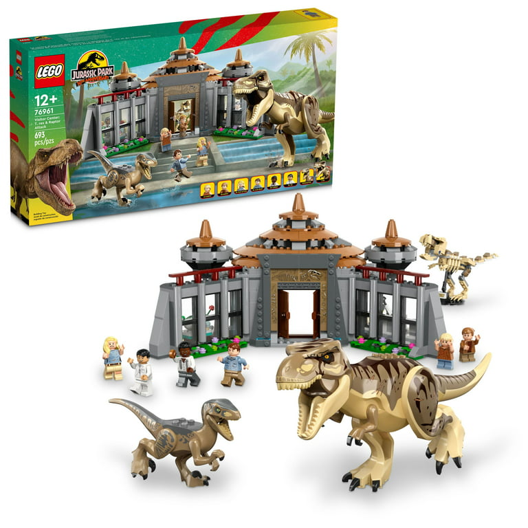 LEGO Jurassic Park Visitor Center: T. rex & Raptor Attack 76961 Buildable Dinosaur Toy, for Teens and Kids Aged 12 Up, Including a Dino 6 Minifigures and More - Walmart.com