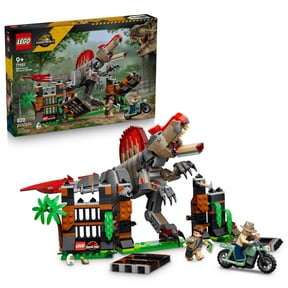 LEGO Jurassic World Spinosaurus Dinosaur Escape - Building Toy for Boys & Girls, Ages 9+ - Posable Dinosaur Toy for Kids with 2 Minifigures - Gift for Birthdays - 77982