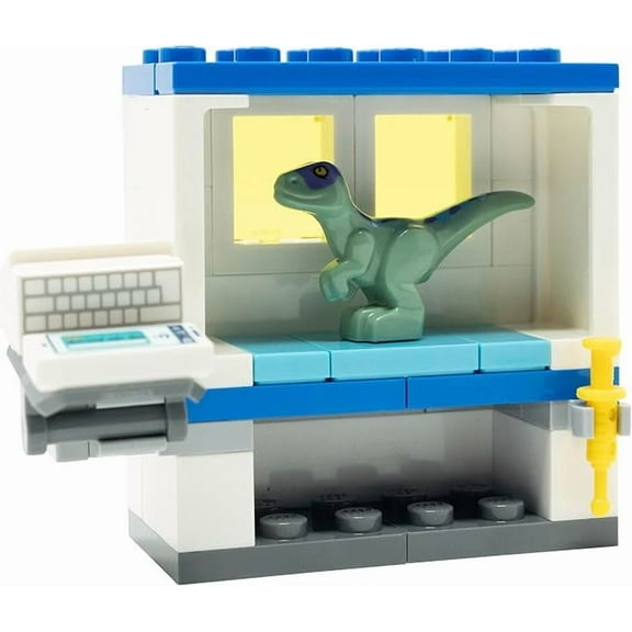 LEGO Jurassic World: Baby Raptor Minifigure with DNA Lab Cabinet