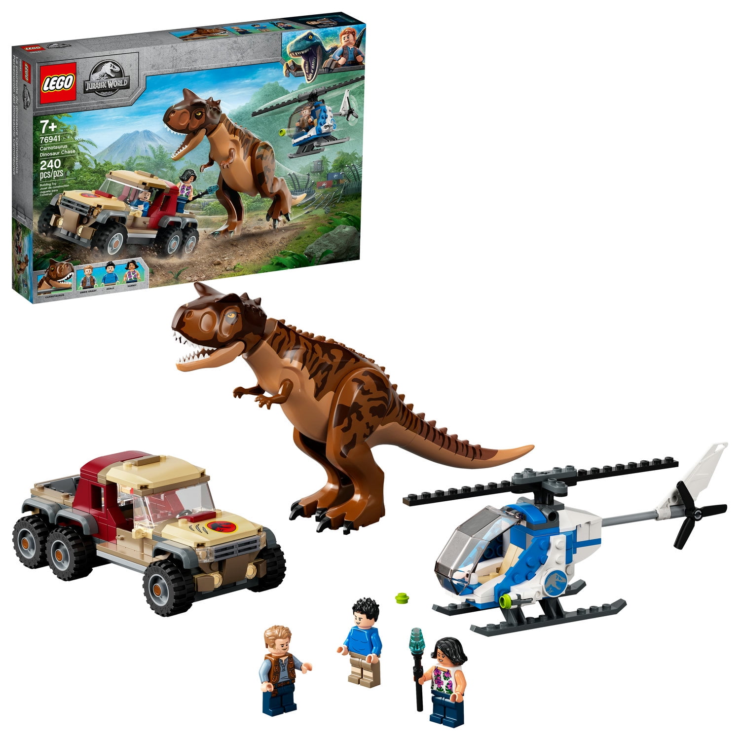 LEGO Jurassic World Carnotaurus Dinosaur Chase 76941 Building Set 240 Pieces