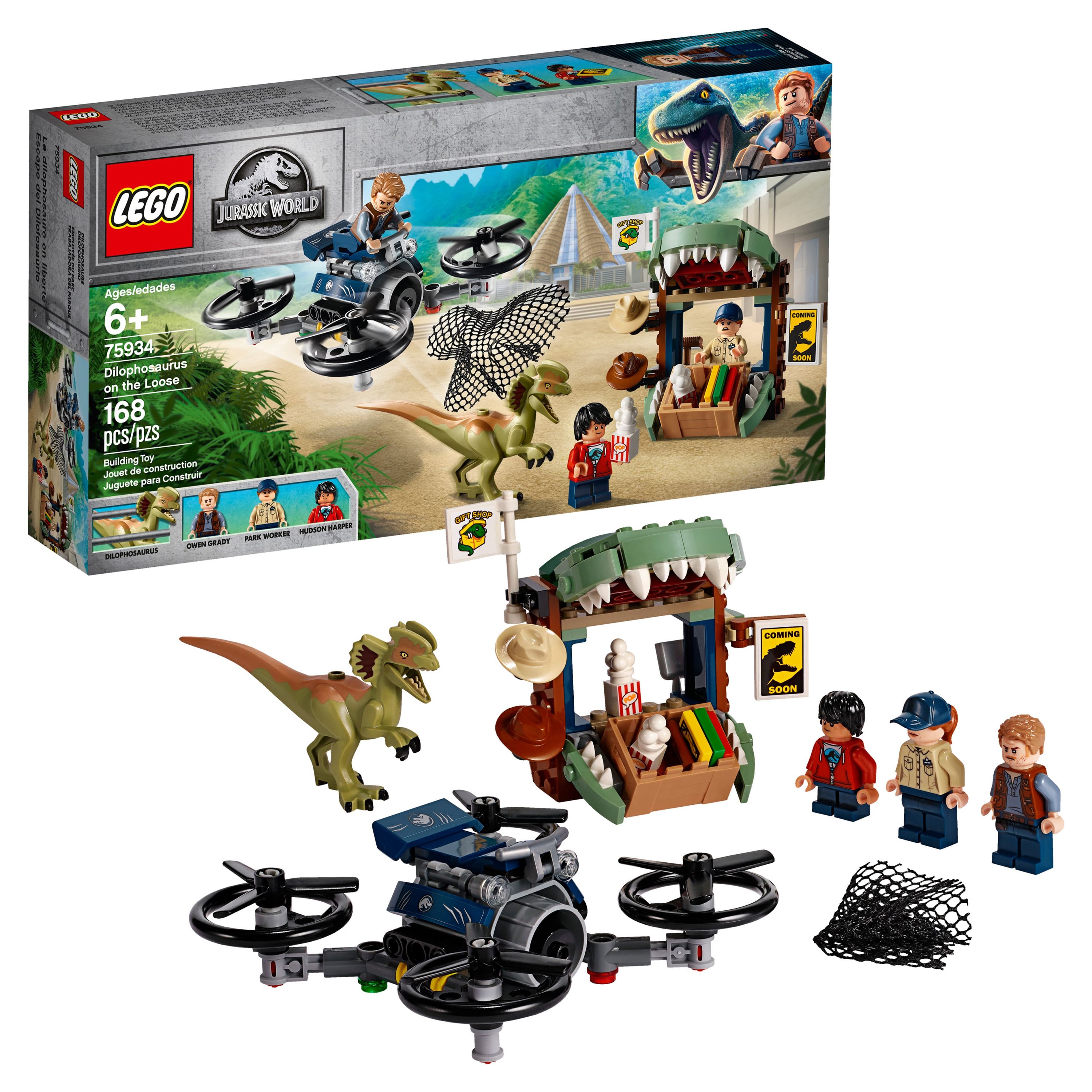LEGO Jurassic World Dilophosaurus on the Loose 75934 Action Helicopter Drone Dinosaur Figure Building Toy (168 Pieces) - image 1 of 6