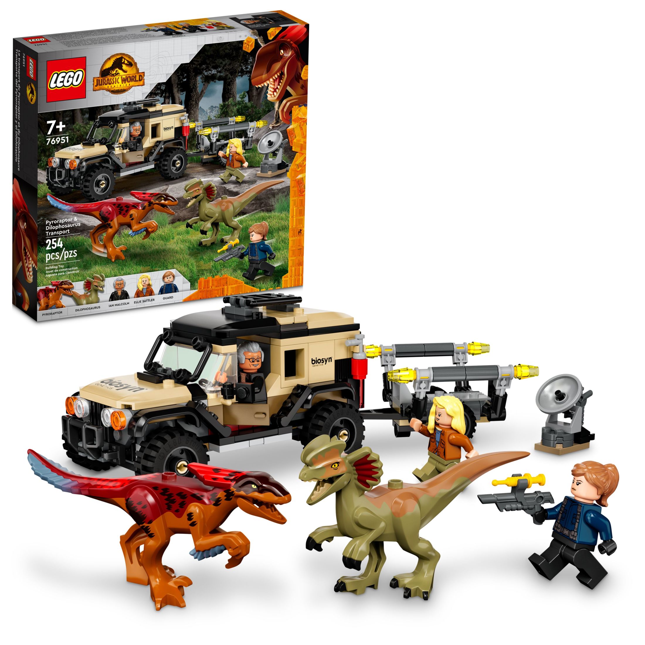 LEGO Jurassic World Dominion Pyroraptor & Dilophosaurus Transport 76951 (279 Pieces) - image 1 of 8