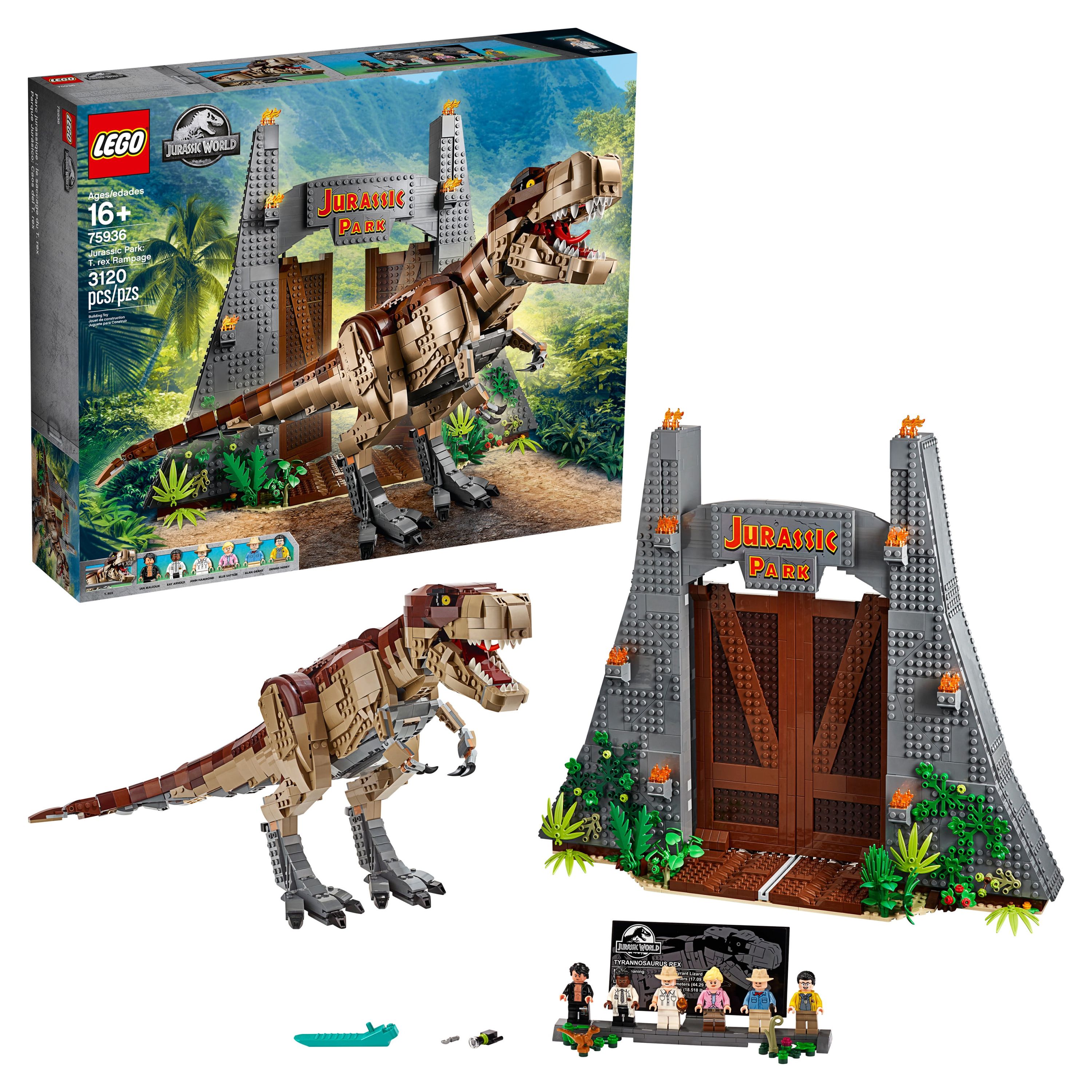 LEGO Building Kit 75936 Jurassic World Jurassic Park T Rex Rampage 