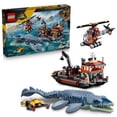 thumbnail image 1 of LEGO Jurassic World Mosasaurus Dinosaur Boat Attack - Building Toy for Boys & Girls, Ages 7+ - Dinosaur Toy for Kids with 3 Minifigures - Gift for Birthdays - 77983, 1 of 8