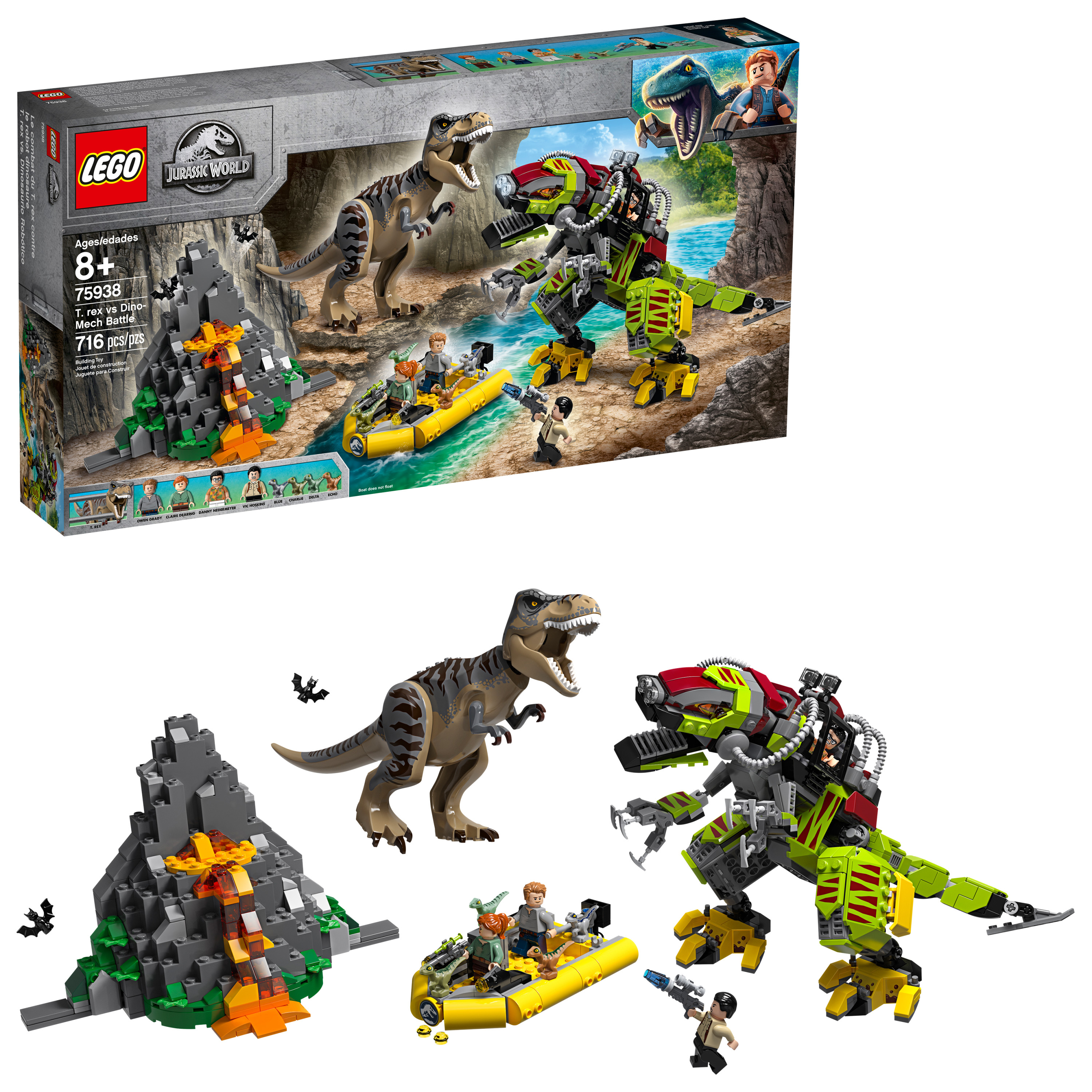 LEGO Jurassic World T Rex Tyrannosaurus Vs Dino Mech Battle Set With 