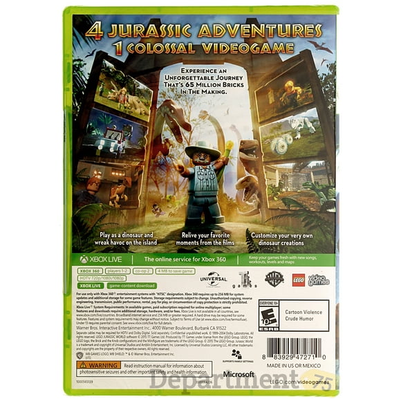 Pre-Owned LEGO Jurassic World, Warner Bros, Xbox 360, 883929472710