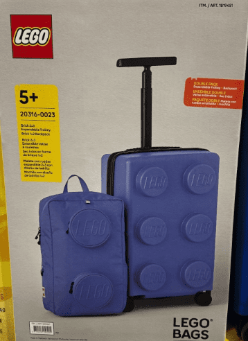LEGO Kids 2-Piece Luggage Set Expandable Trolley & Backpack Travel Bag - Blue