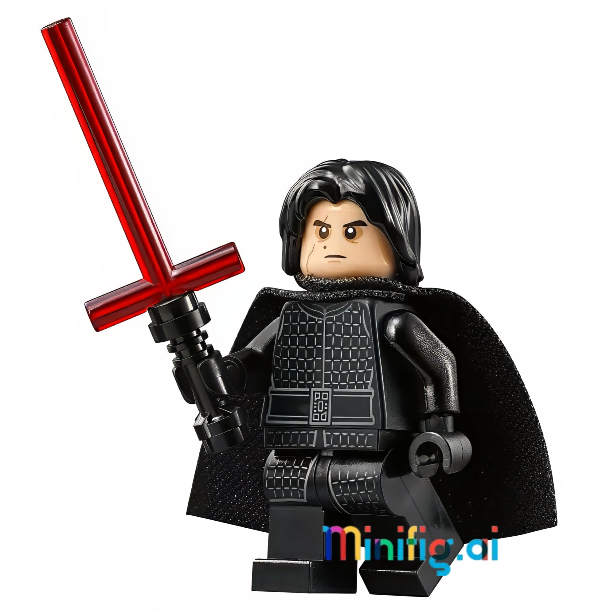 LEGO Kylo Ren Minifigure with Red Crossguard Lightsaber