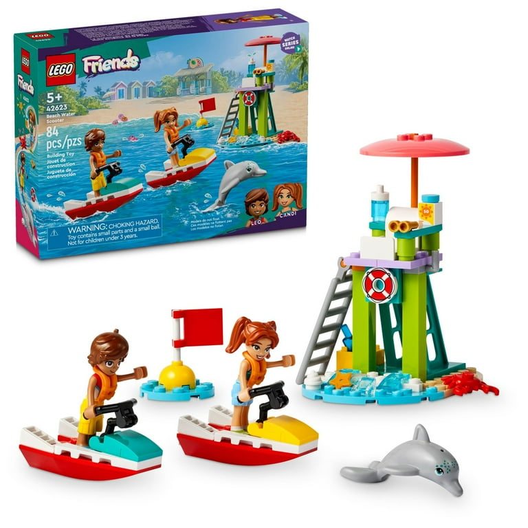 LEGO Friends Beach Water Scooter Lifeguard Toy Building Set for Kids Beach Toy Gift Idea for Girls and Boys Ages 5 Years and Up with 2 Mini Dolls