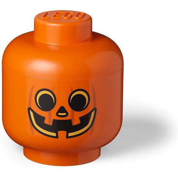 LEGO Large 9 x 10 Inch Plastic Storage Head | Pumpkin