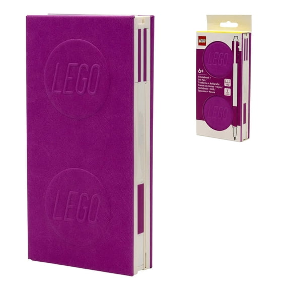 LEGO Locking Notebook with Gel Pen - 1x2 Red Violet