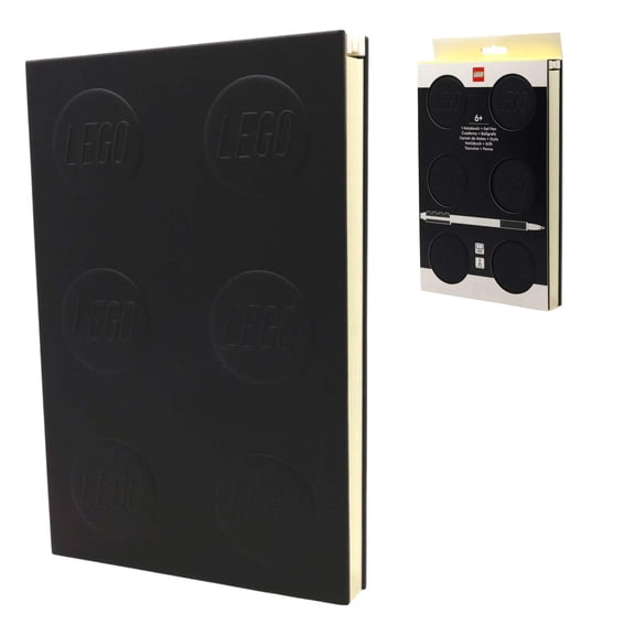LEGO Locking Notebook with Gel Pen - 2x3 Black