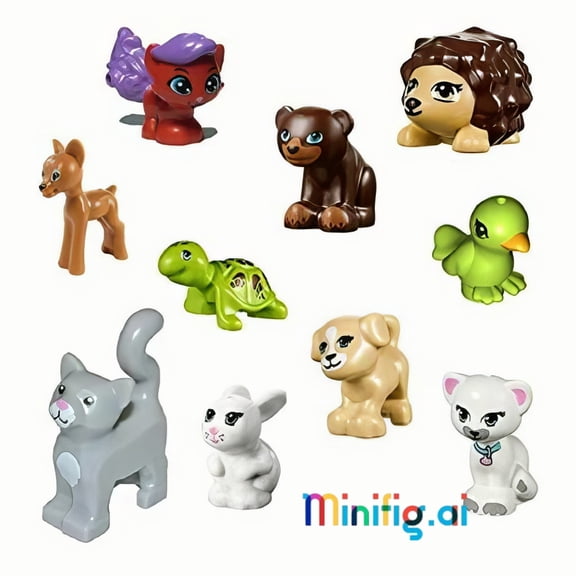 LEGO Lot of 10 Friends Animals Dogs, Cats, Turtle & More Small Pets