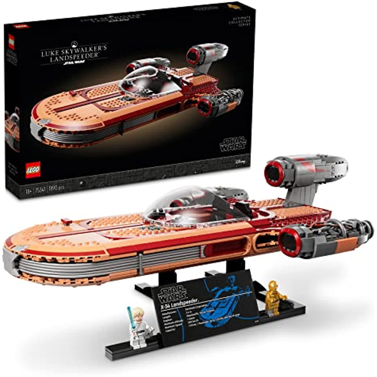 LEGO Luke Skywalker's Landspeeder 75341, Ultimate Collector Series Star Wars Building Kit for Adults