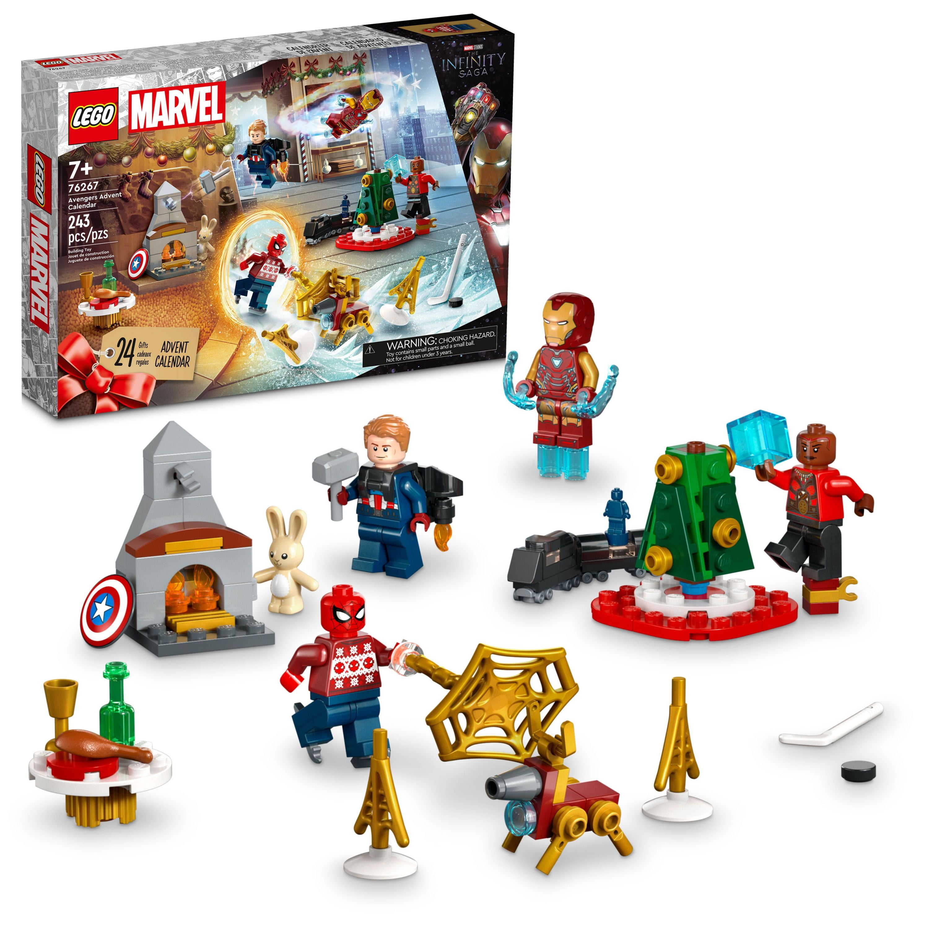 LEGO Marvel Avengers 2023 Advent Calendar 76267 Holiday Countdown Playset  with Daily Collectible Surprises and 7 Super Hero Minifigures such as  Doctor Strange, Captain America, Spider-Man and Iron Man 