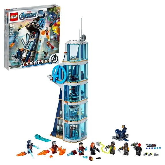 LEGO Marvel Avengers: Avengers Tower Battle 76166 Brick Building Toy with Action Scenes (687 Pieces)