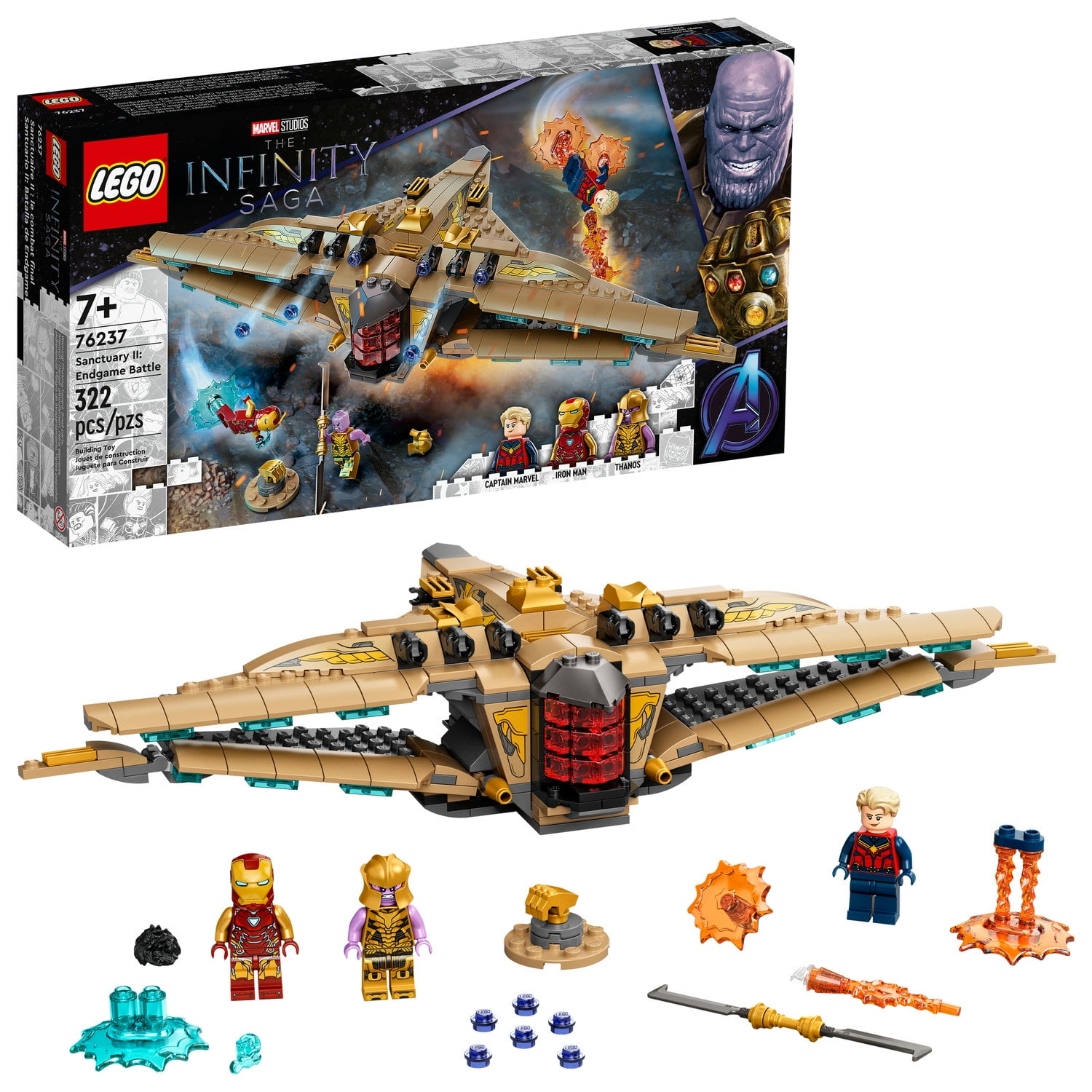 Lego Marvel Avengers: Sanctuary Ii: Endgame Battle 76237 Thanos Spaceship  Building Toy - Walmart.Com