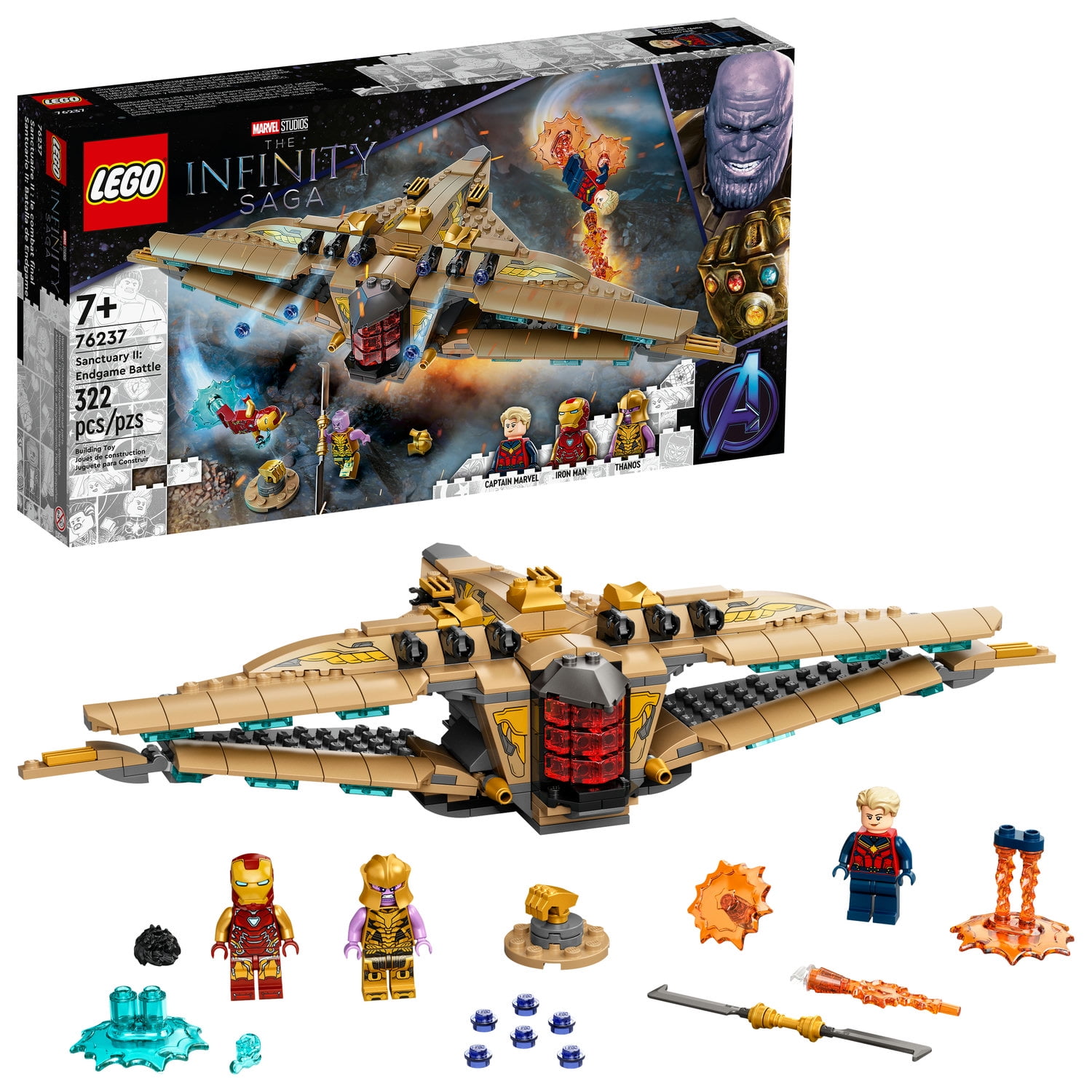 LEGO Marvel Avengers: Sanctuary II: Endgame Battle 76237 Thanos Spaceship  Building Toy 