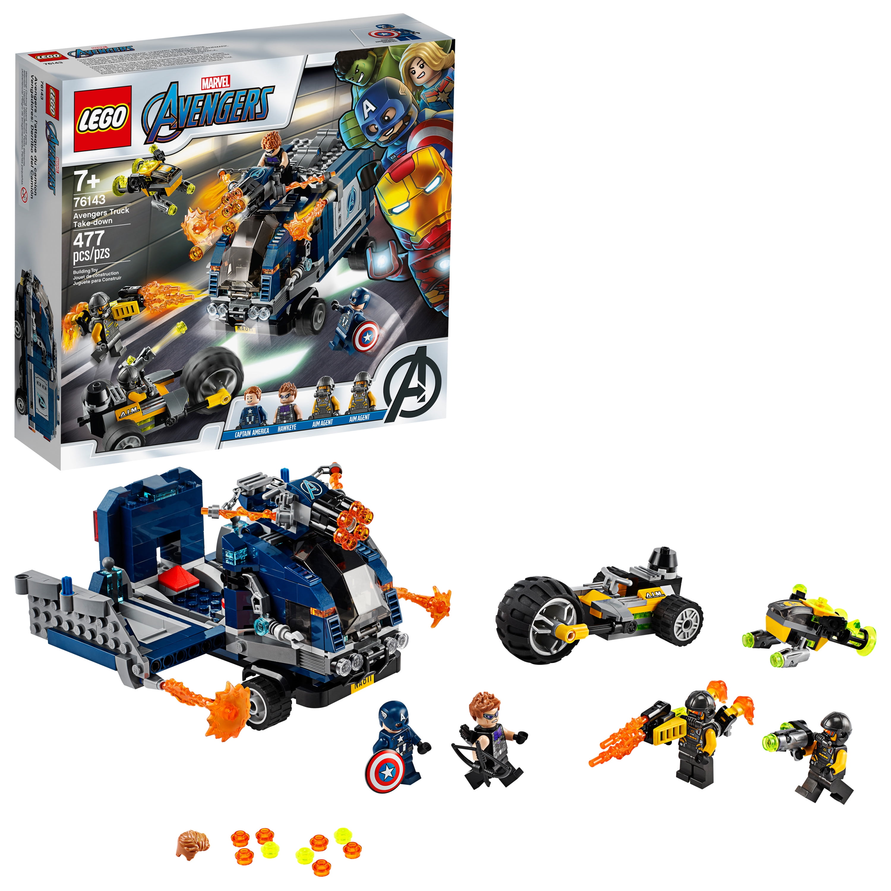 LEGO Marvel Avengers Truck Take-Down 76143 Captain America and Hawkeye Superhero Toy Pieces) - Walmart.com