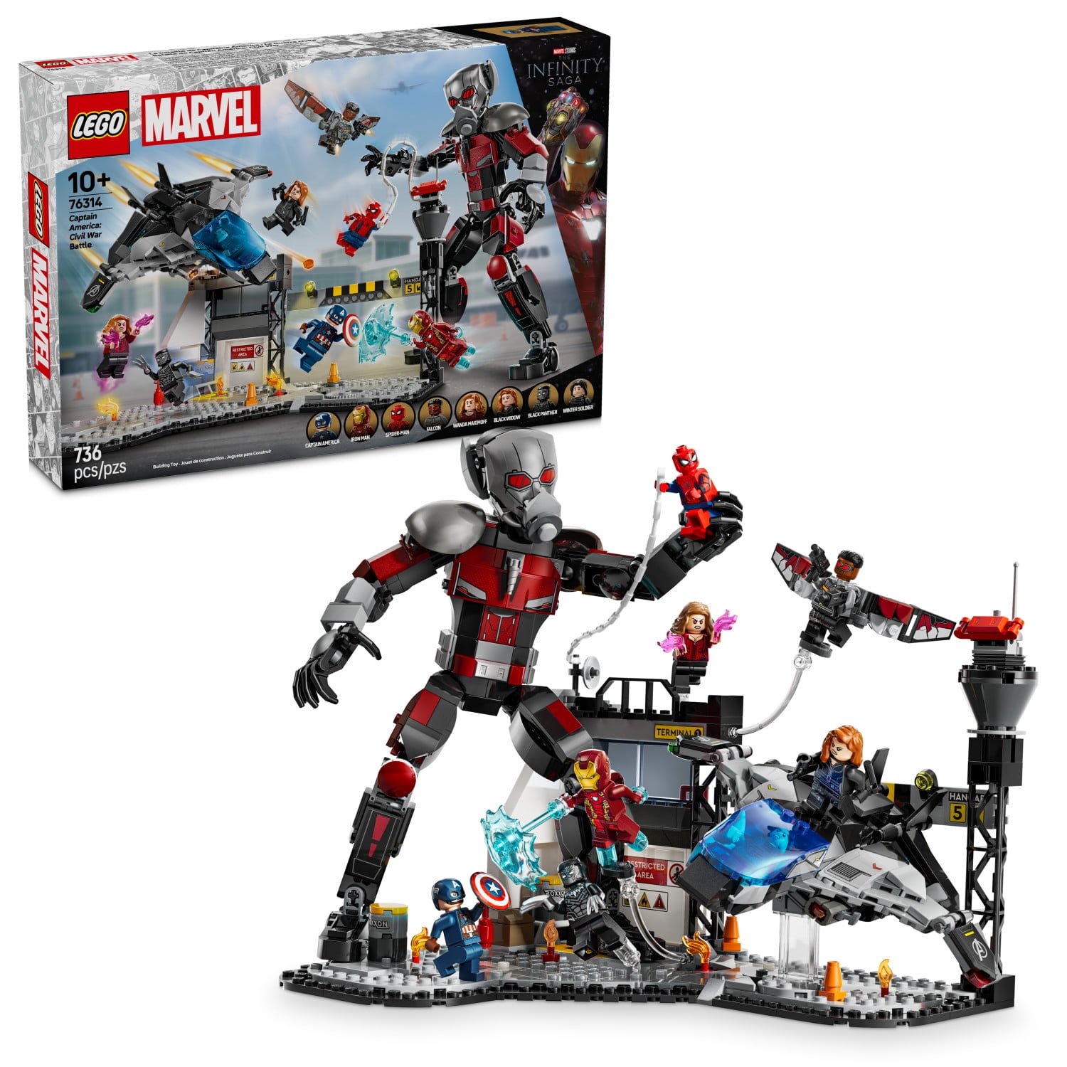 LEGO Marvel Captain America Civil War Action Battle Set with 8 Minifigures and Ant-Man