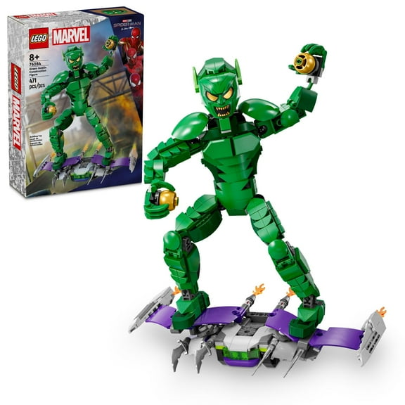 LEGO Marvel Green Goblin Construction Figure - Building Toy for Boys & Girls, Ages 8+ - Marvel Villain Action Figure W/ Glider and Pumpkin Bombs - Gift for Fans - 76284