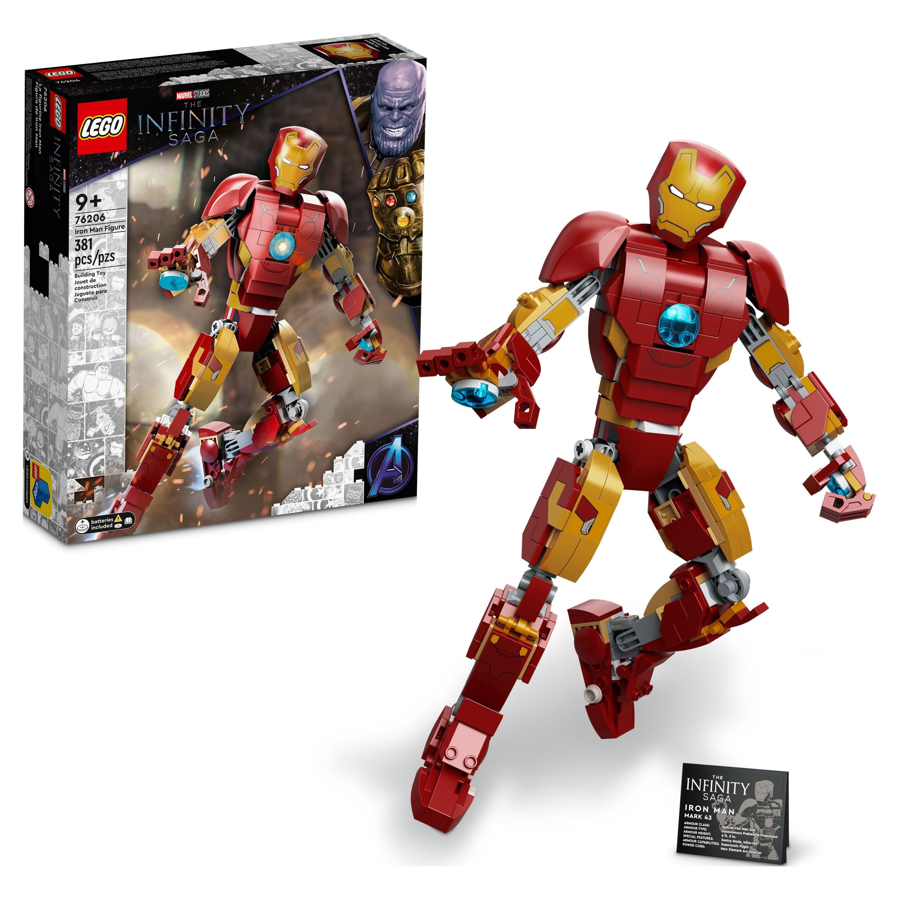 LEGO Marvel Iron Man Figure 76206 Collectible Buildable Toy, Kids Bedroom  Display Model from Avengers: Age of Ultron, Infinity Saga Set