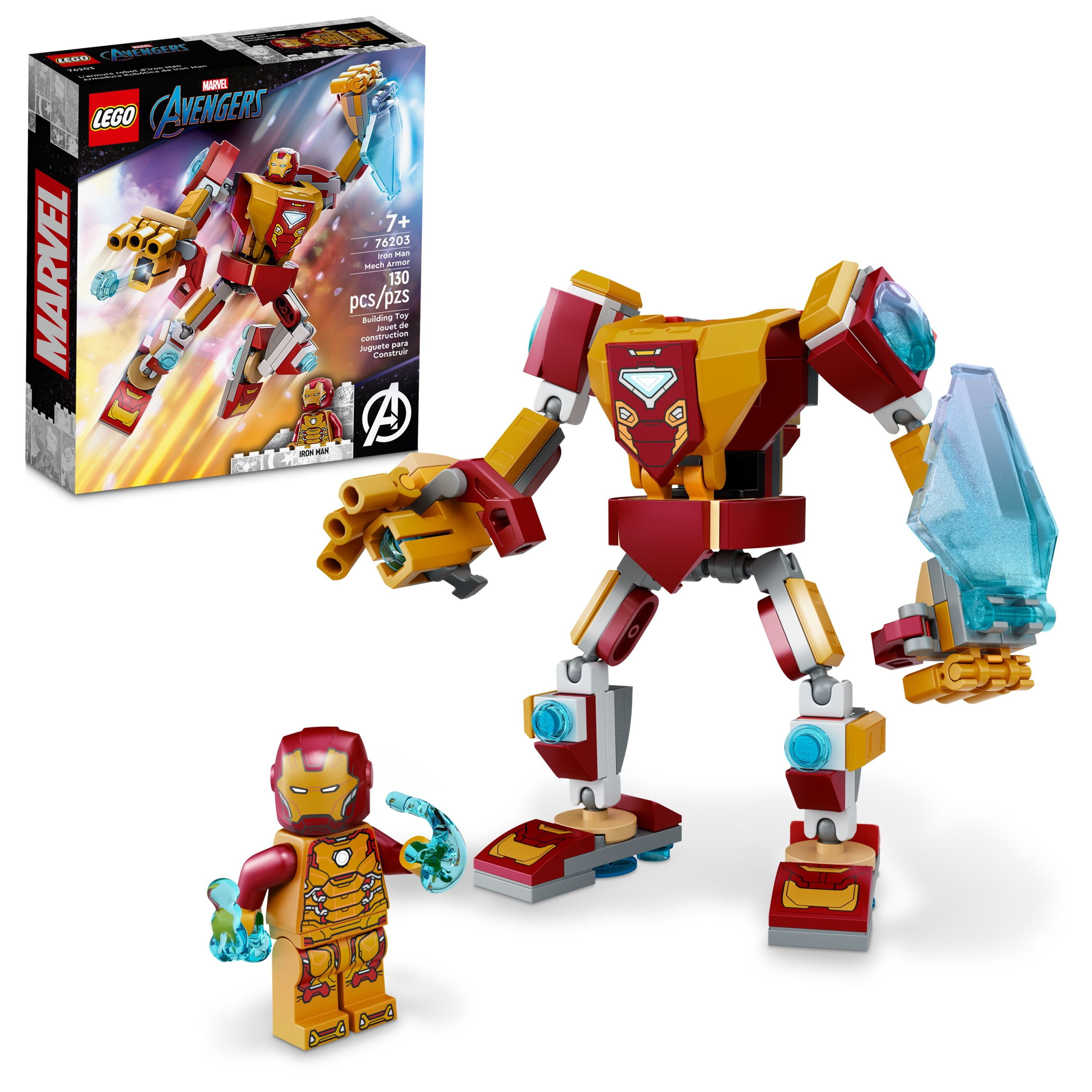 LEGO Marvel Iron Man Mech Armor 76203 Building Kit; Mech and Minifigure for Iron Man Fans Aged 7+ (130 - Walmart.com