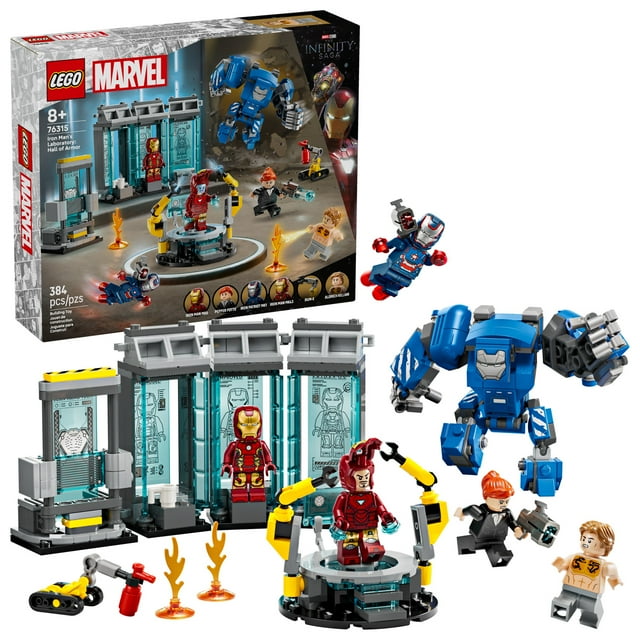 LEGO Marvel Iron Man’s Laboratory: Hall of Armor Building Toy - Marvel Superhero Toy for Kids, Boys and Girls, Ages 8+ - with Minifigures and a Mech - Gift Idea for Birthdays - 76315