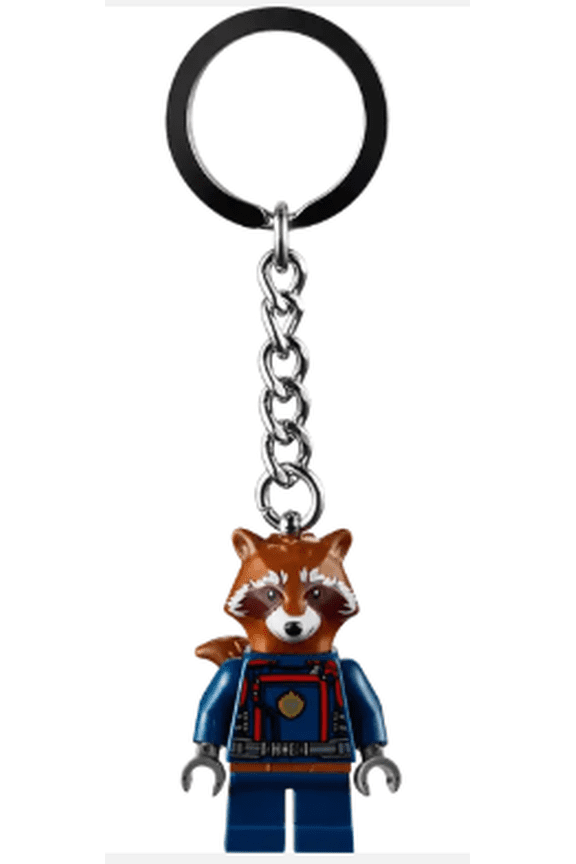 Marvel Rocket Raccoon Key Chain 854296 Minifigure with Metal Chain, Bag and Key Accessory