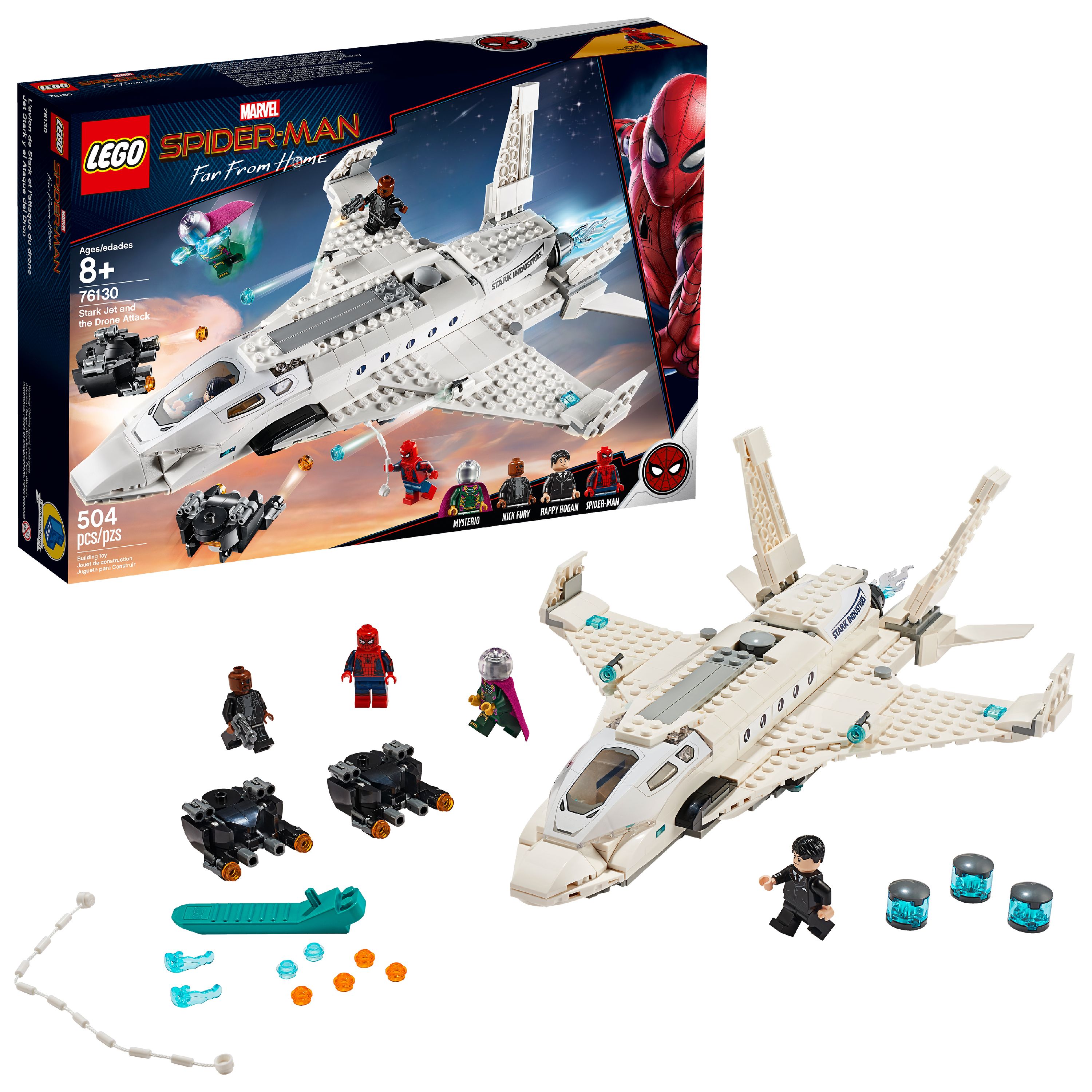 LEGO Marvel Spider-Man Far From Home: Stark Jet and the Drone Attack Superhero Set 76130 - image 1 of 7