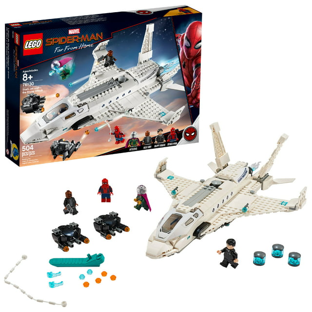 LEGO Marvel Spider-Man Far From Home: Stark Jet and the Drone Attack Superhero Set 76130