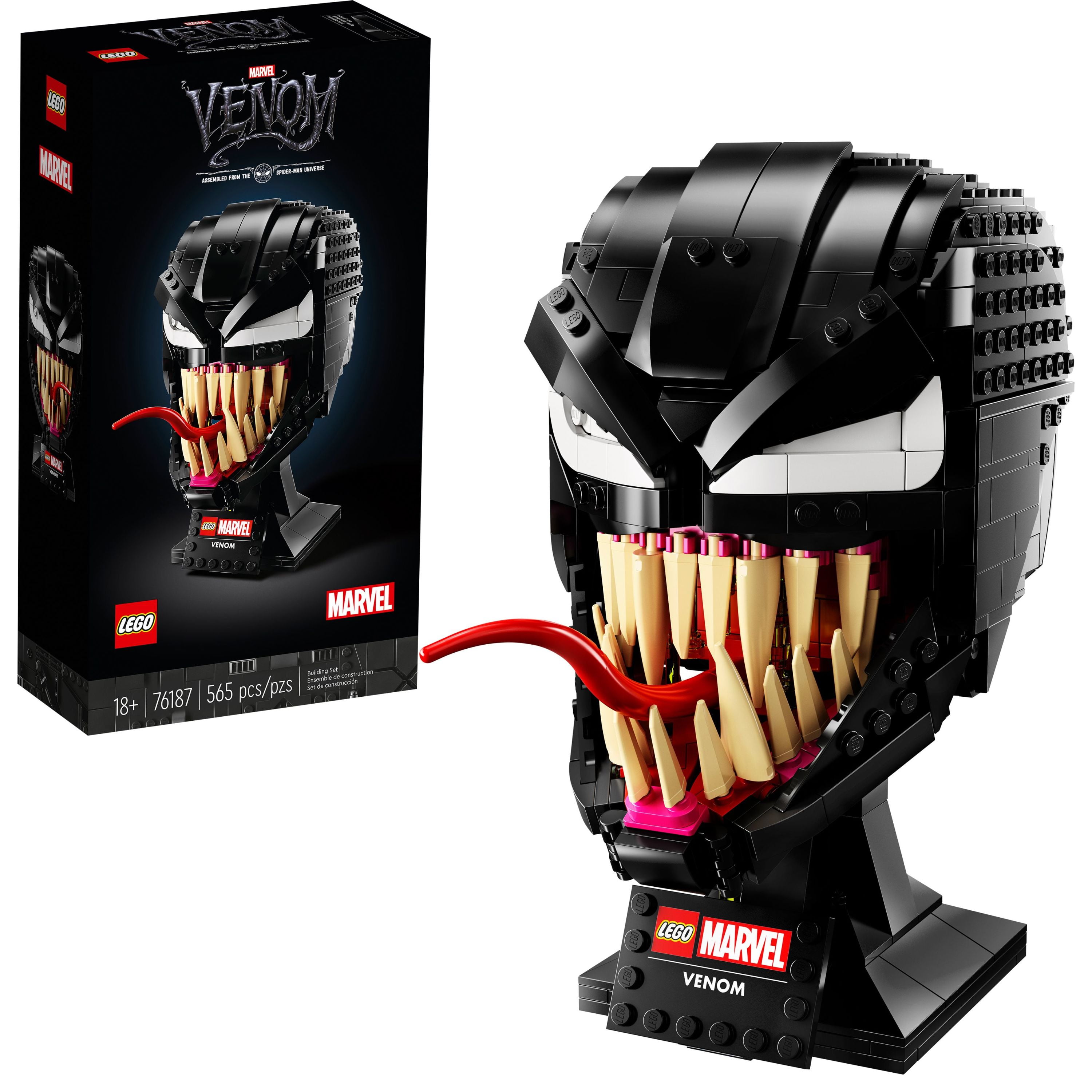 LEGO Marvel Spider Man Venom Mask 76187 Home Decor Display Gift for Adults 565 Pieces Walmart