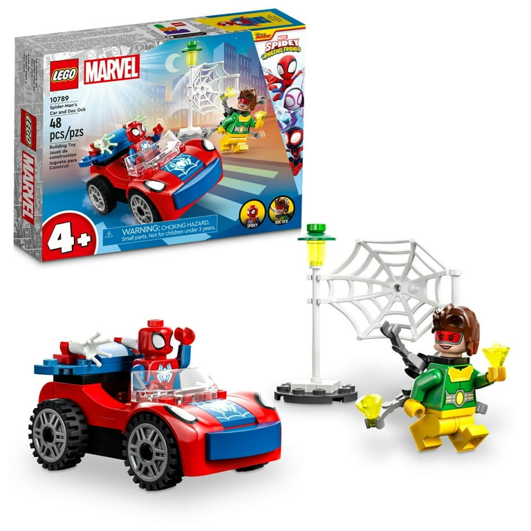 LEGO Marvel Spider Man s Car and Doc Ock Set 10789 Spidey and His Amazing Friends Buildable Toy for Kids 4 Plus Years Old with Glow in the Dark