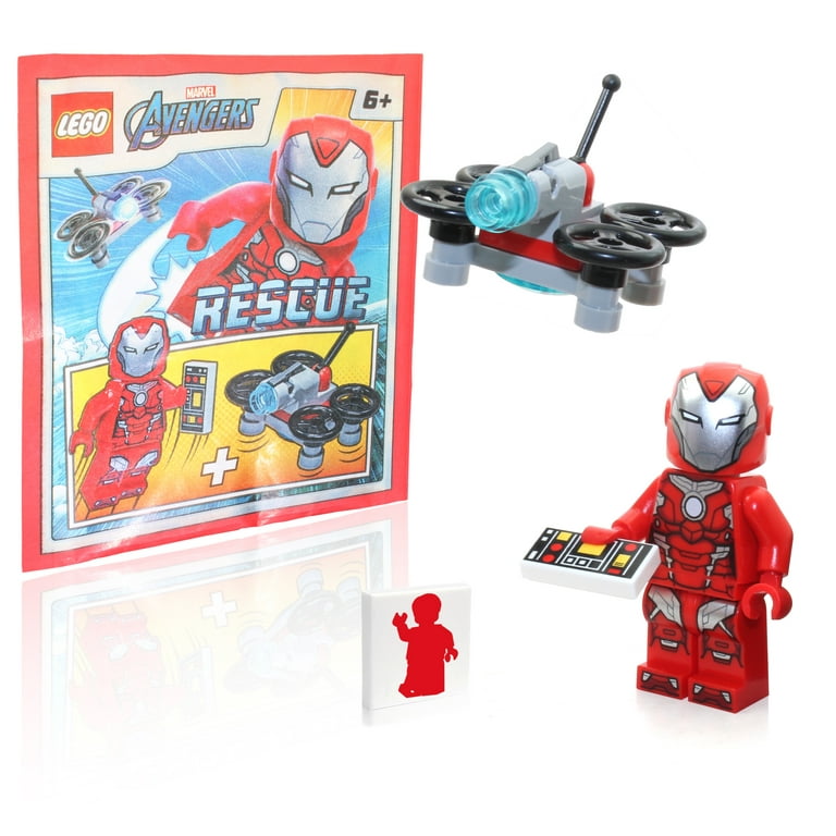 LEGO Marvel Super Heroes: Avengers: Iron Rescue Minifigure (Pepper Potts)  in Red Armor with Drone