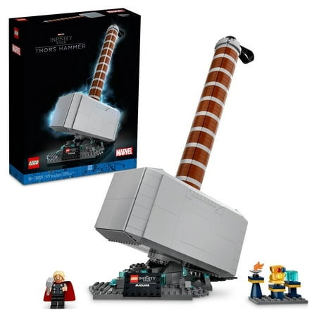LEGO Marvel Thor’s Hammer Building Set, 76209 Collectible Avengers Infinity Saga Model with Thor Minifigure, Mini Gauntlet and Tesseract, Gift Idea