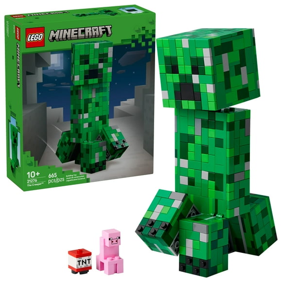 LEGO Minecraft The Creeper Kids Building Toy - Minecraft Toy for Boys & Girls, Ages 10+ - Room Decor for Gamers -W/ 1st Version Minifigure - Gift for Christmas - 21276