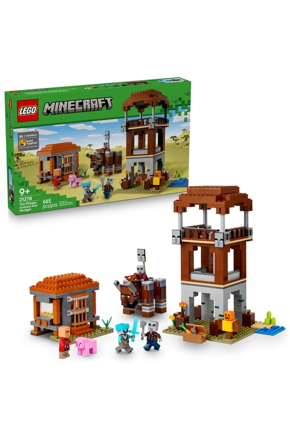 Minecraft The Pillager Outpost and Ravager Building Toy - Video Game Building Blocks for Kids, Boys & Girls, Ages 9+ - Includes Space Sentinel & 3 Minifigures - Gift Idea for Gamers - 21278