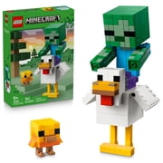 LEGO Minecraft Chicken Jockey - Building Toy for Boys & Girls, Ages 9+ - Collectible Minecraft Toy - Display for Kids Bedroom - Gift for Birthdays - 21582