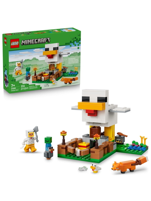 Minecraft Chicken Farm - Building Toy for Boys & Girls, Ages 7+ - Birthday Gift Idea for Kids - Video Game Playset for Fans - W/ Chicken Fan Minifigure - 21585