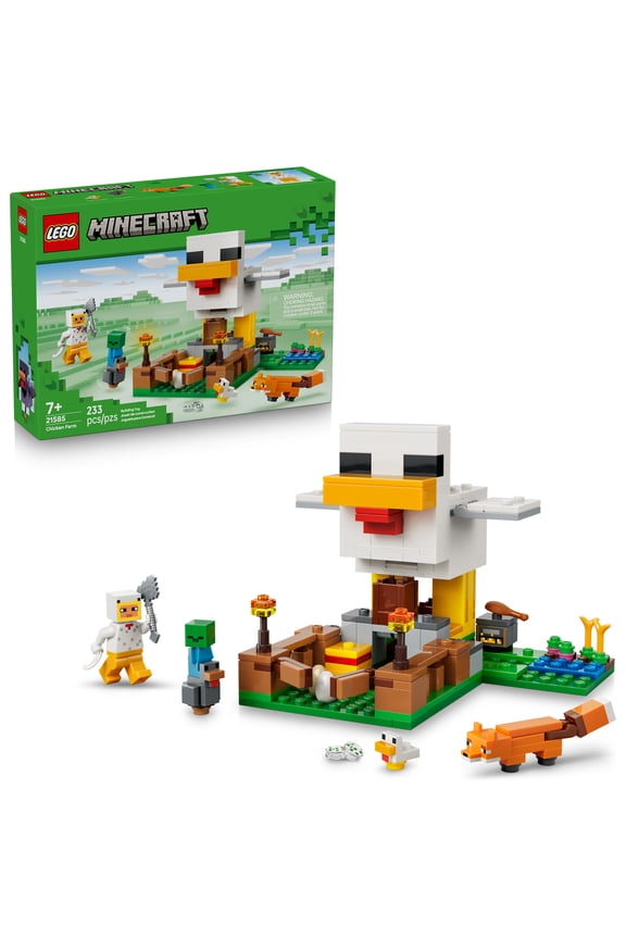 Minecraft Chicken Farm - Building Toy for Boys & Girls, Ages 7+ - Birthday Gift Idea for Kids - Video Game Playset for Fans - W/ Chicken Fan Minifigure - 21585